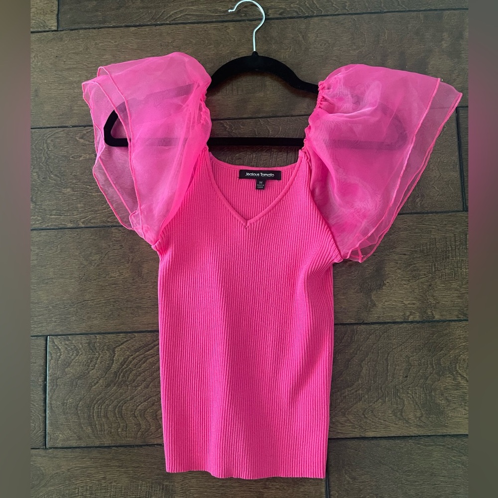 Organza sleeve top.